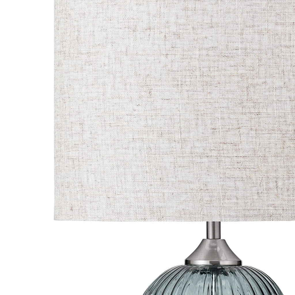 Lampe de table en verre avec ports de chargement USB et ampoule à intensité variable (48 cm)