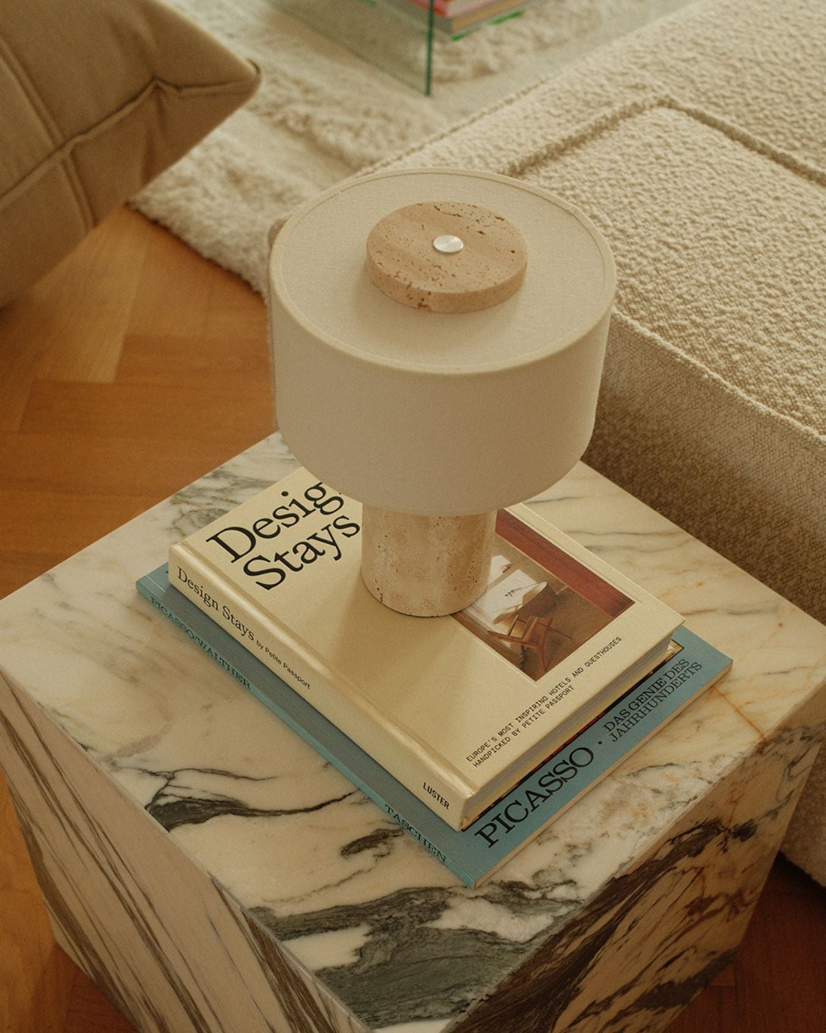 Auríe Portable Lamp | Travertine