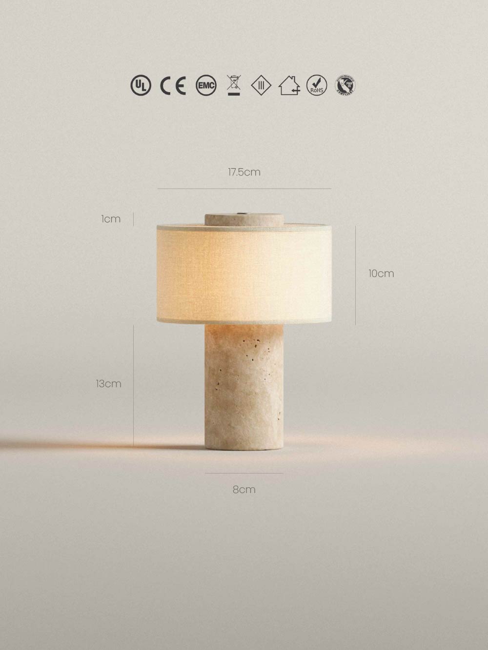 Auríe Portable Lamp | Travertine