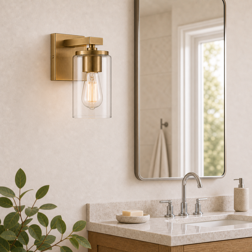 Applique de salle de bain MERIDIAN - 1 lumière — Éclairage de miroir de salle de bain résistant aux éclaboussures