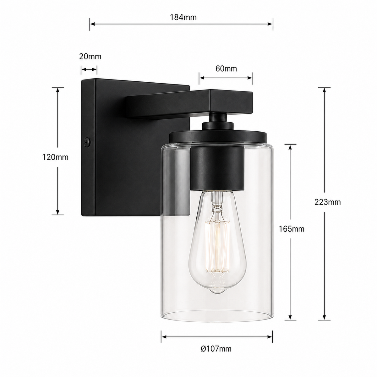 Applique de salle de bain MERIDIAN - 1 lumière — Éclairage de miroir de salle de bain résistant aux éclaboussures