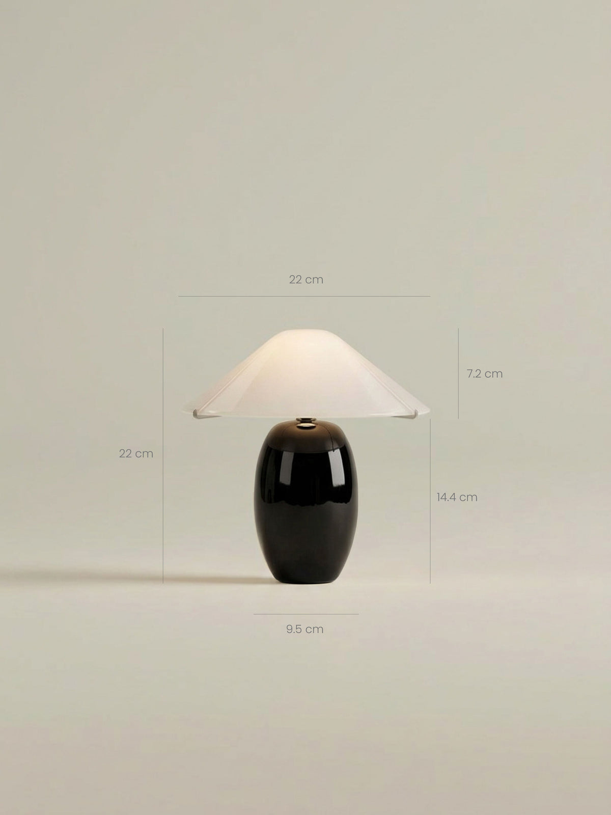 Maríel Portable Lamp | Black Ceramic