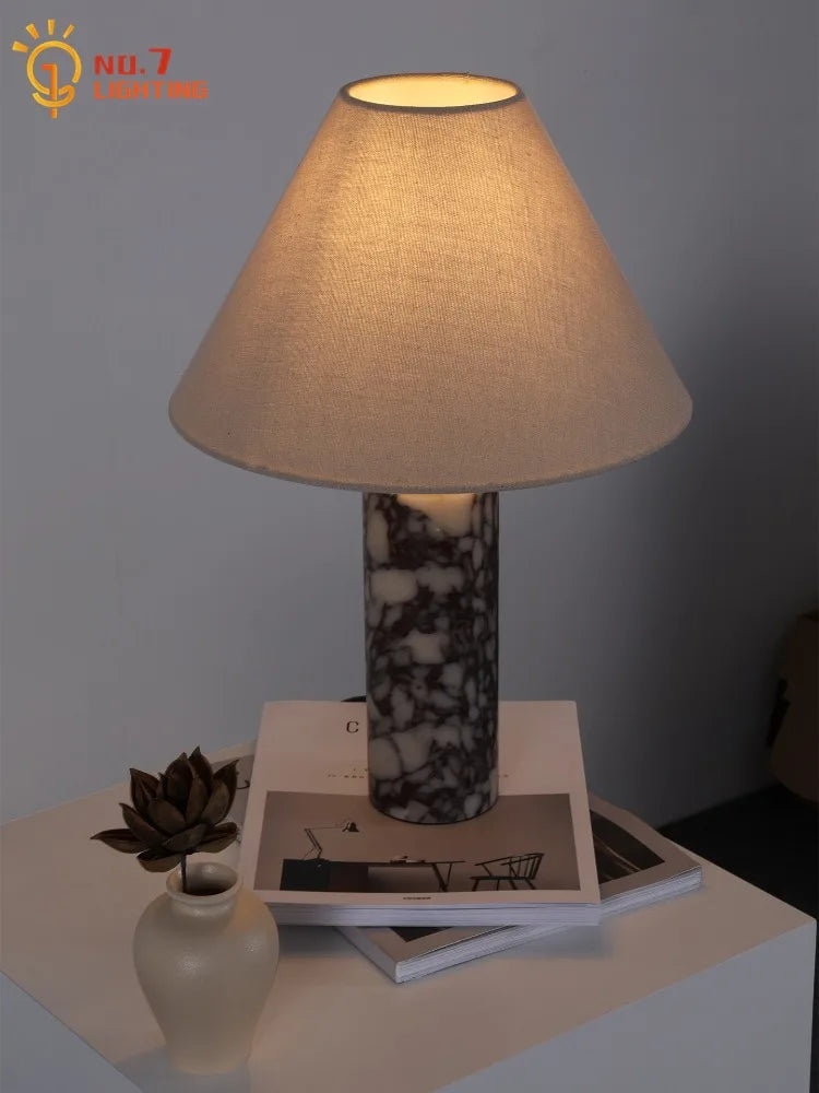 Designer Minimalist Marble Table Lamp LED E14 Luxury Atmosphere Desk Lights Home Decor Bedroom Bedside Living Room Study Hotel