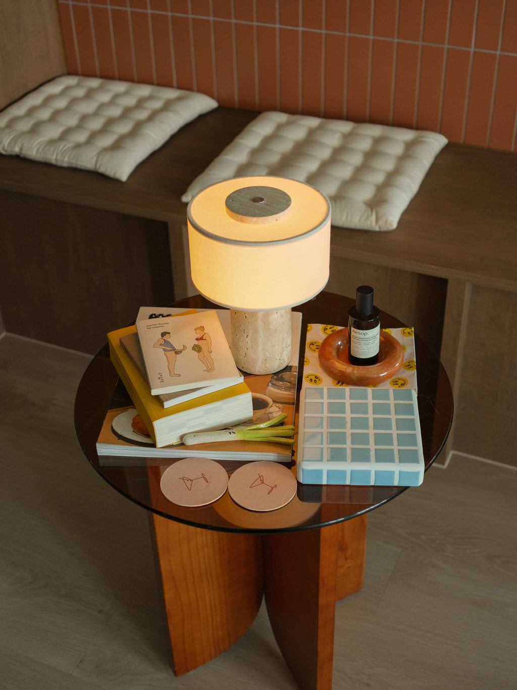 Auríe Portable Lamp | Travertine