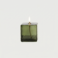 Vintage Green Square Glass Oil Lamp
